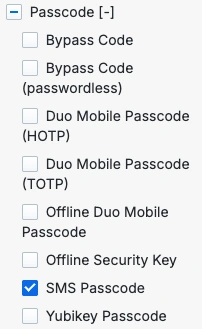 2FA SMS passcode