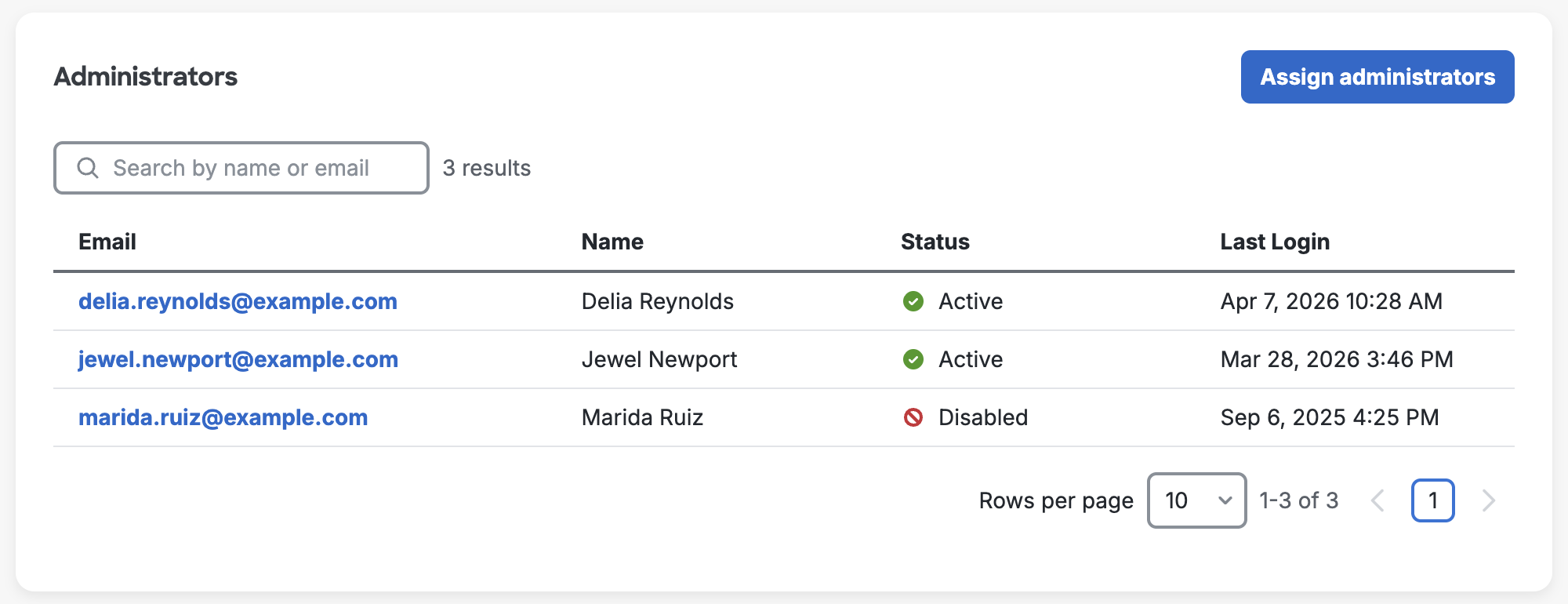Assign Administrators