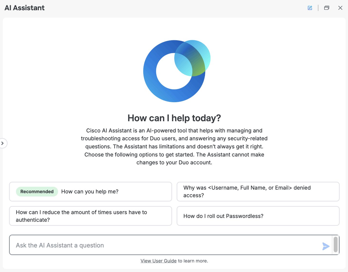 AI Assistant Home Screen