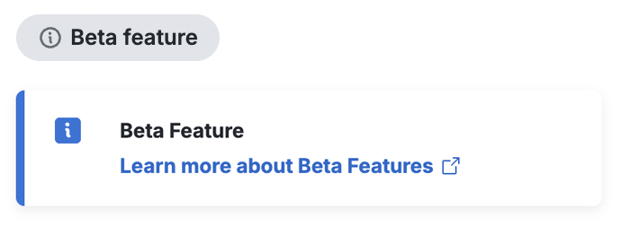Admin Panel Beta Feature Badge and Banner Examples