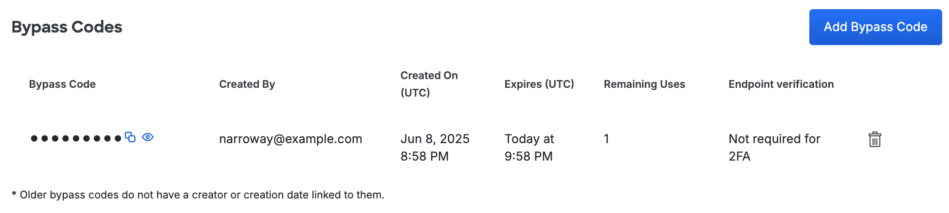 Copy or View Bypass Code