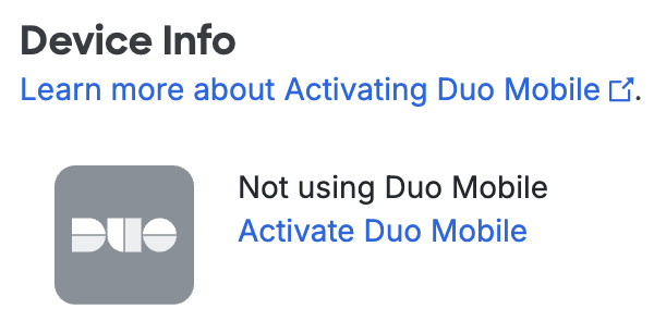 Activate Duo Mobile