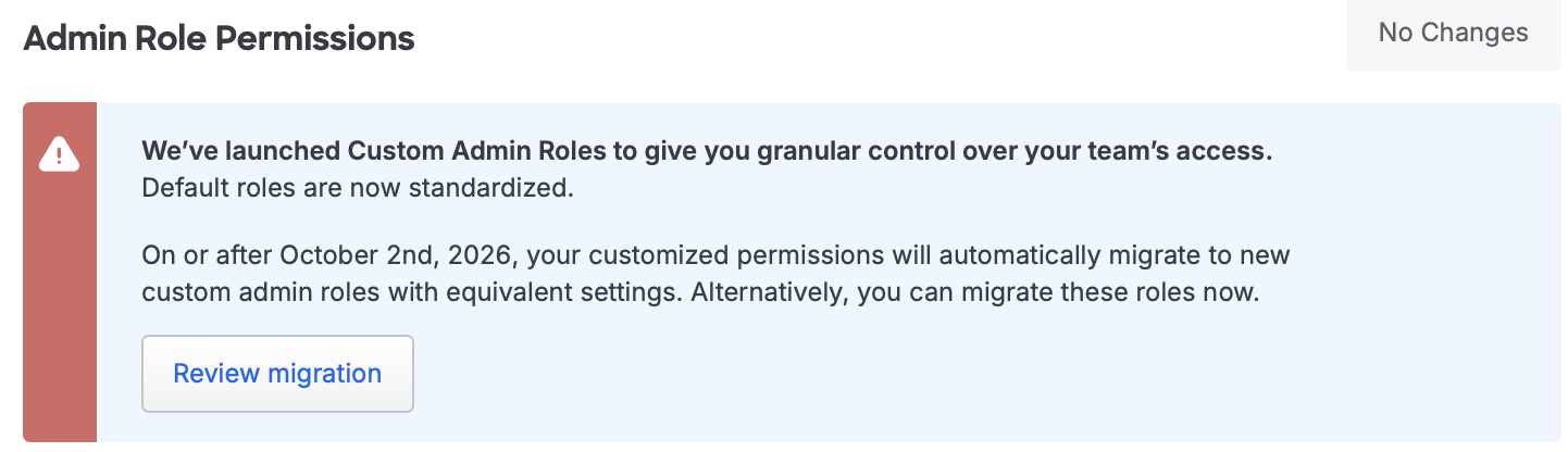 Migrate Admin Role Permissions Settings