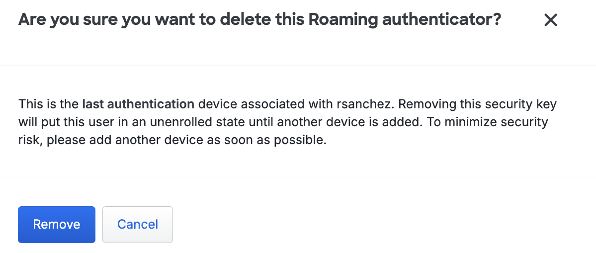 Confirm Passkey Deletion