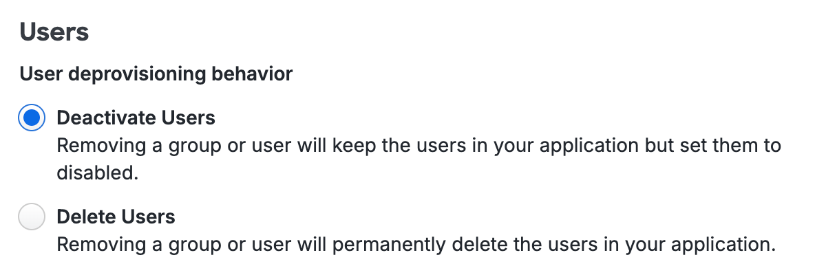 Provisioning Options for Users