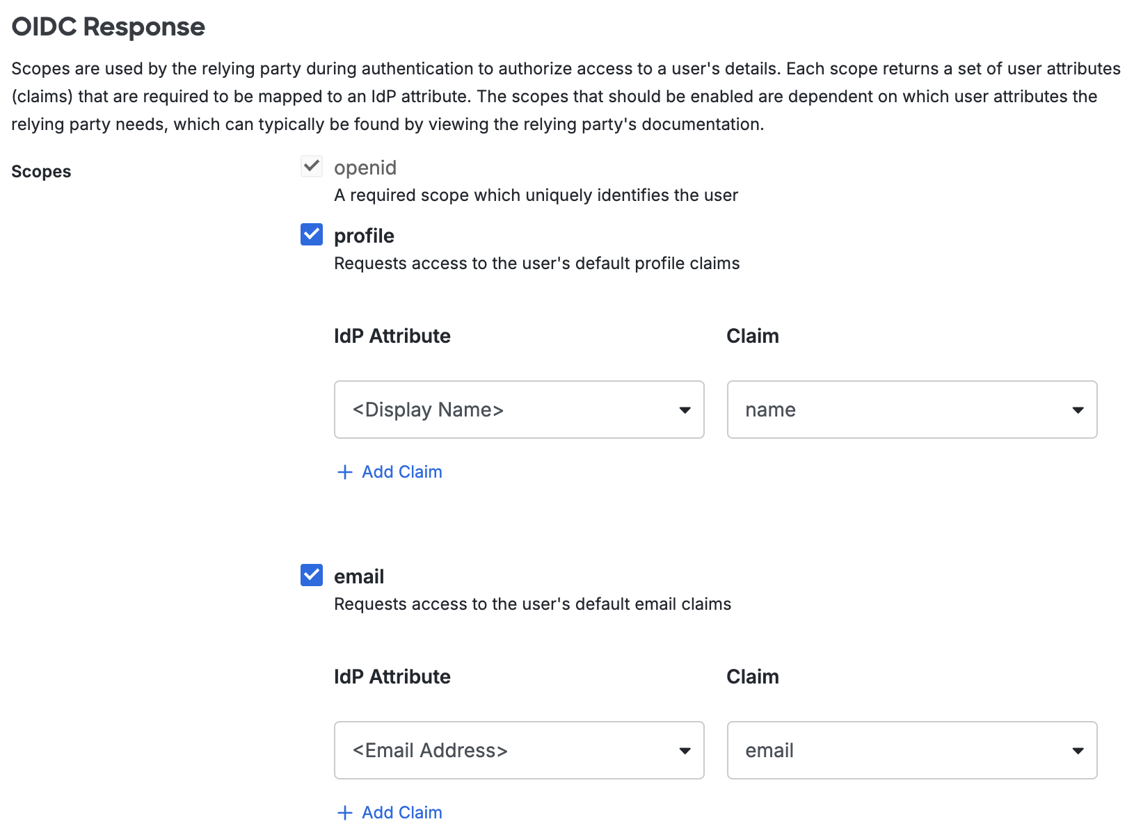Duo Logto OIDC Response Section