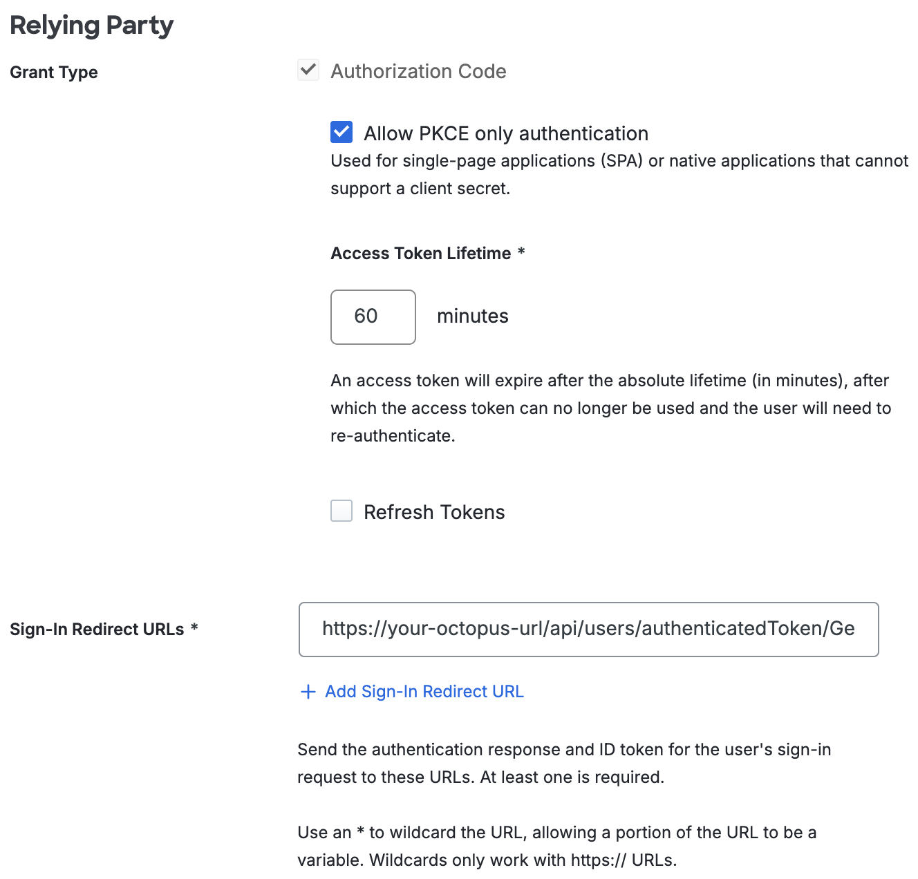 Duo Octopus Deploy Relying Party Section
