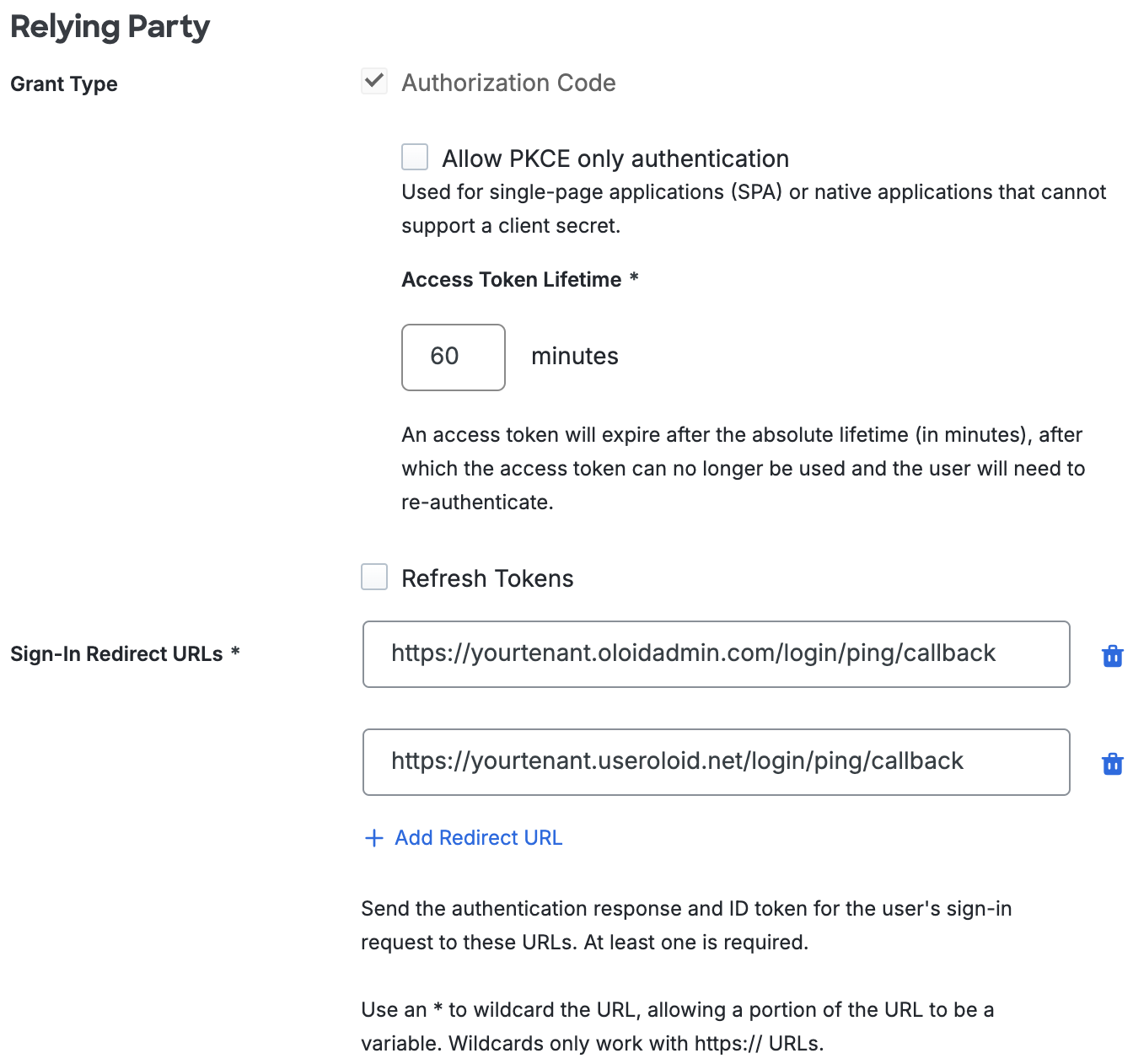Duo OLOID Relying Party Section