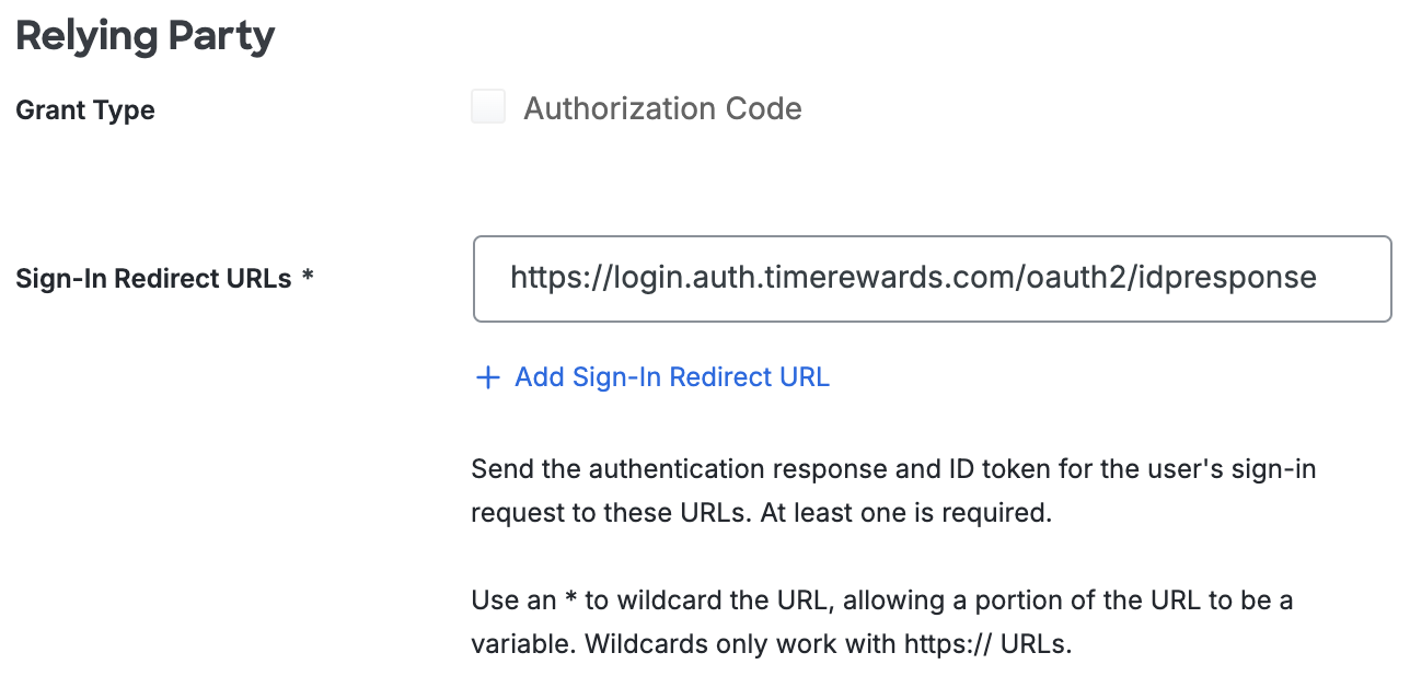 Duo TimeRewards Relying Party Section