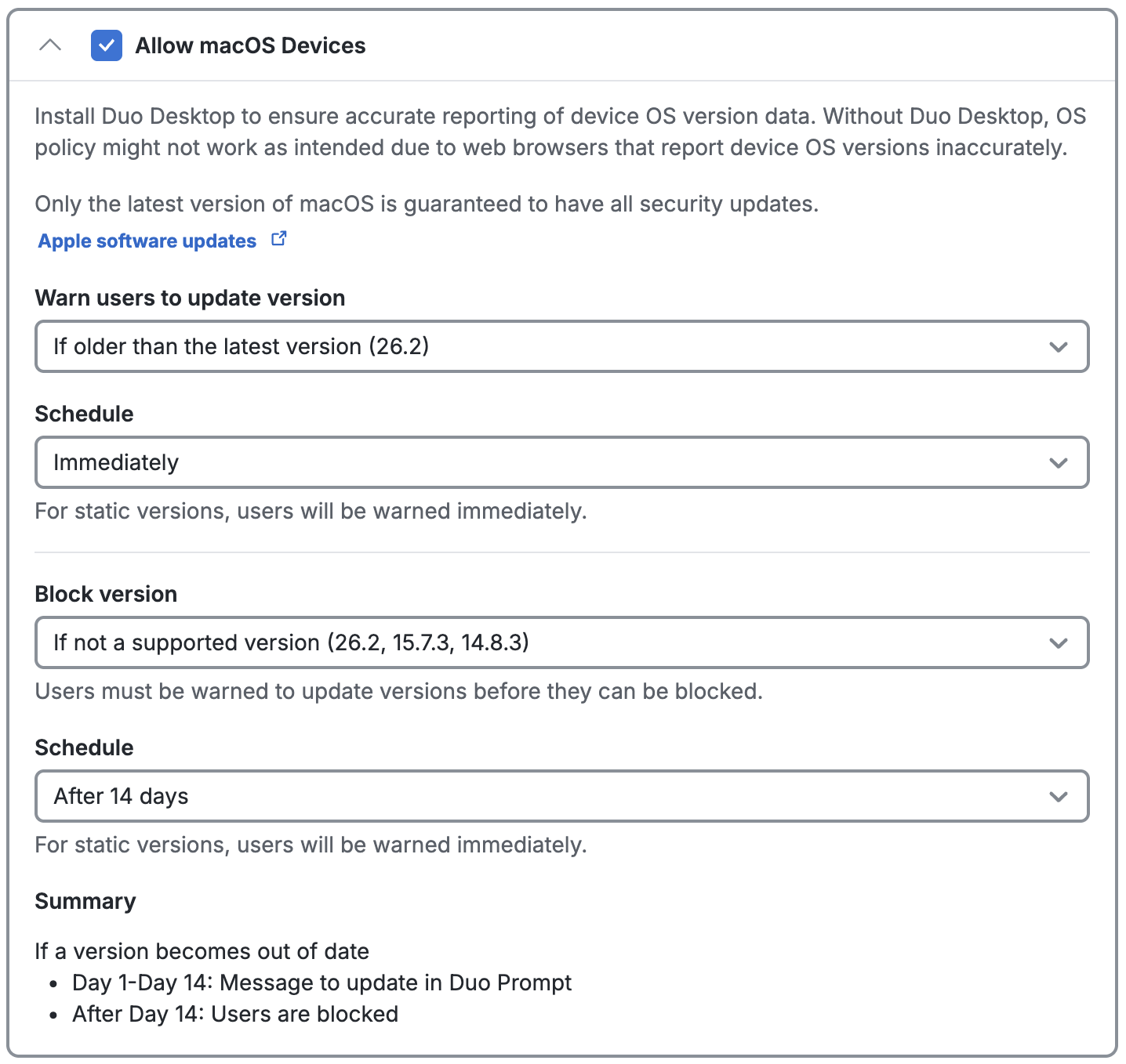 macOS OS Policy Changes
