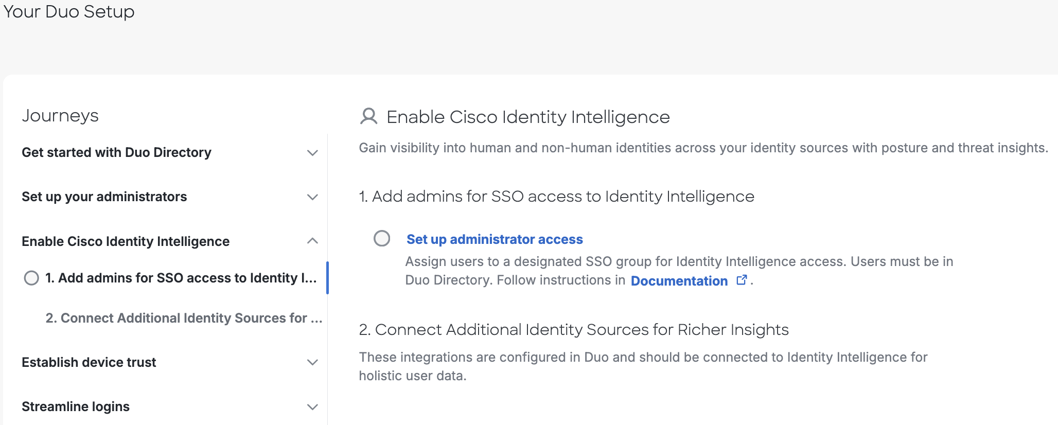 Enable Cisco Identity Intelligence Journey