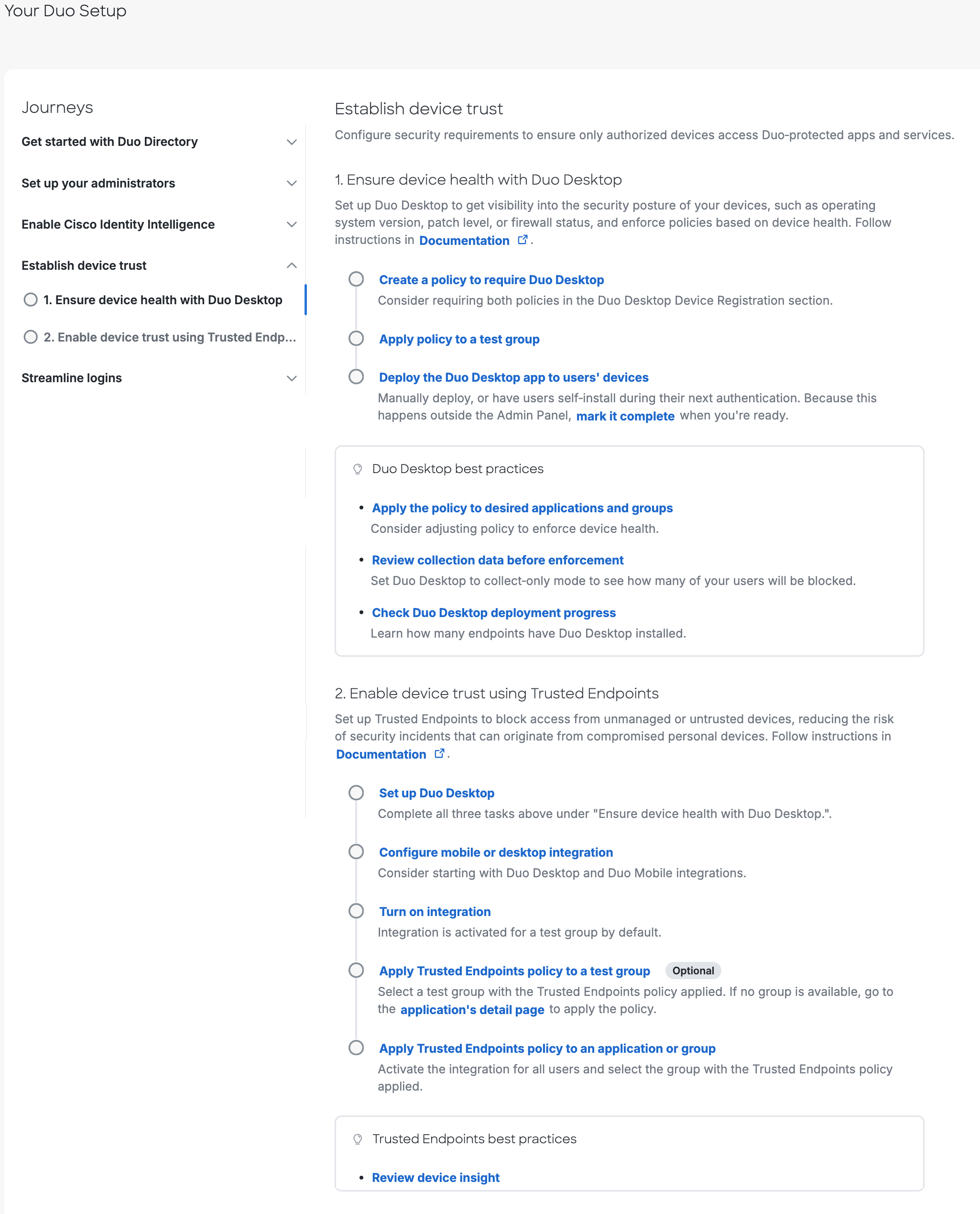 Establish Device Trust Onboarding Journey