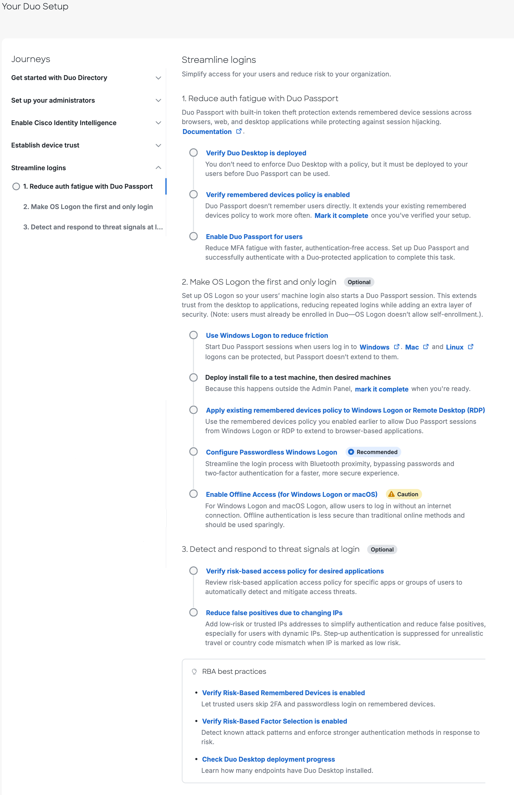 Streamline Logins Journey