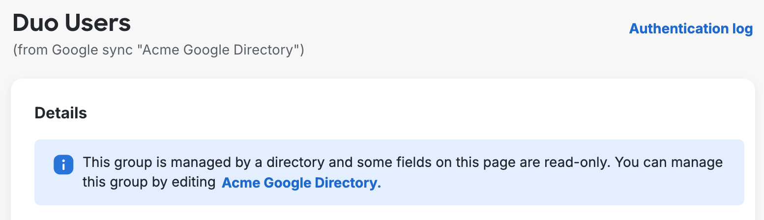 Group Managed by Google Sync