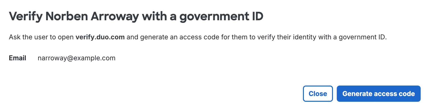 Generate Identity Verification Code