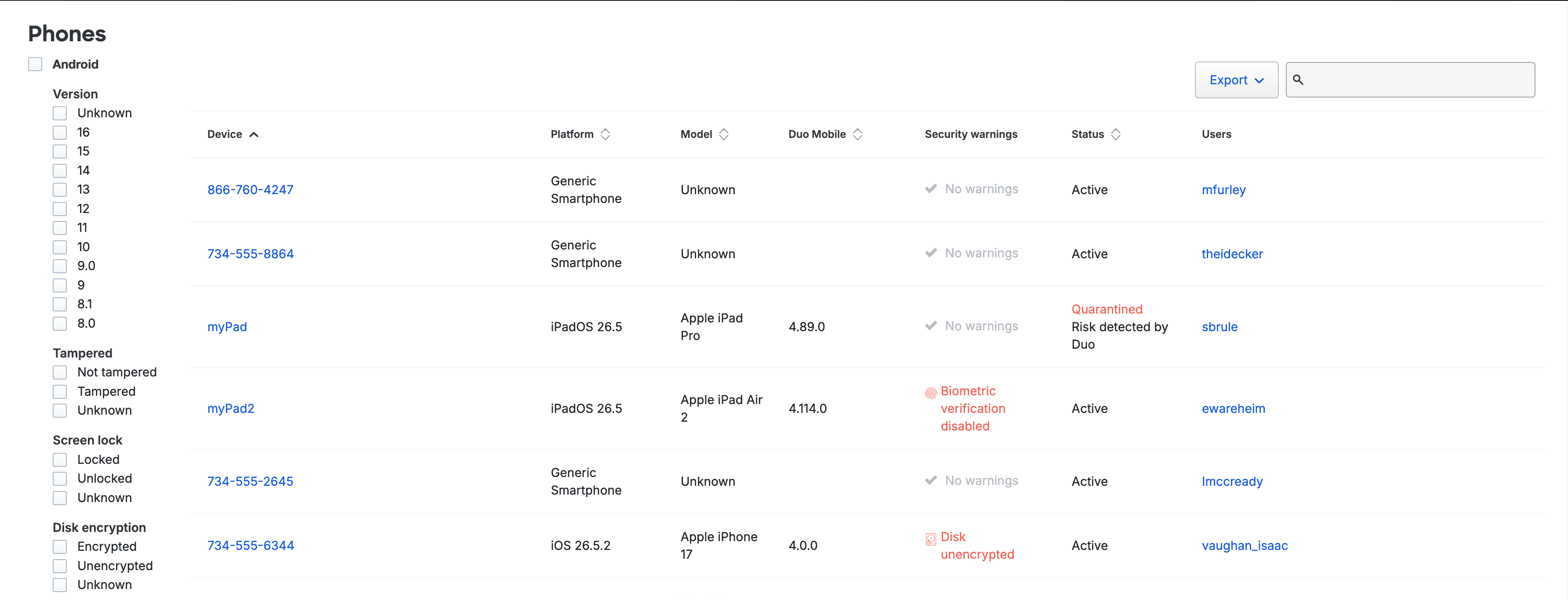 Device List