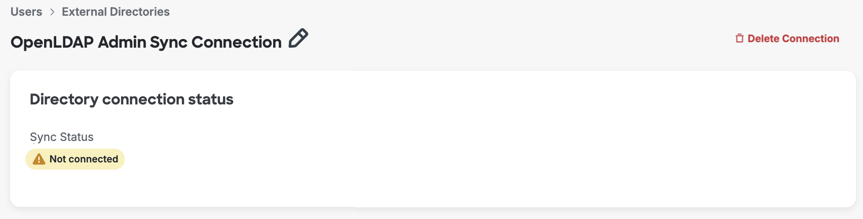 Delete an Admin Sync Connection