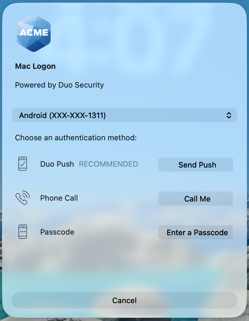 Duo Prompt on macOS Unlock