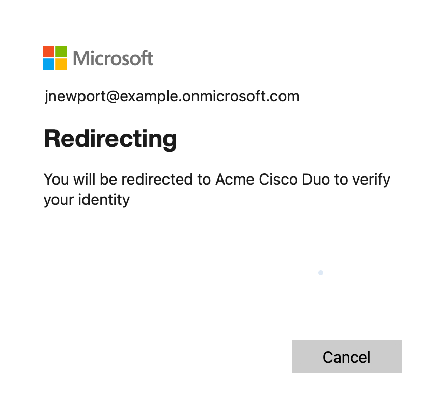 Duo External MFA Redirecting to Duo