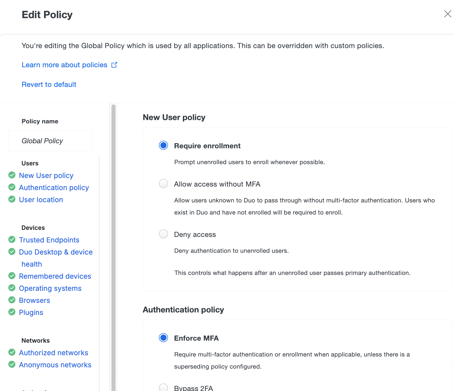 Global Policy Editor