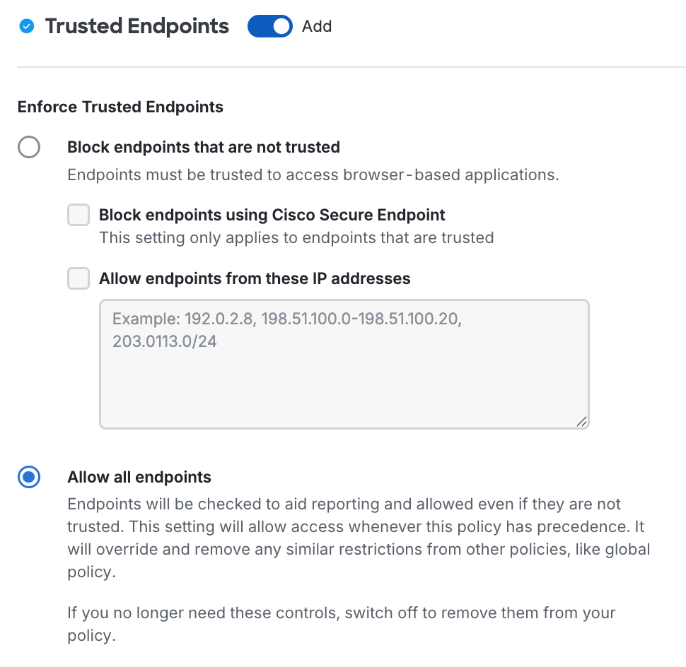 Trusted Endpoints in New Policy Editor