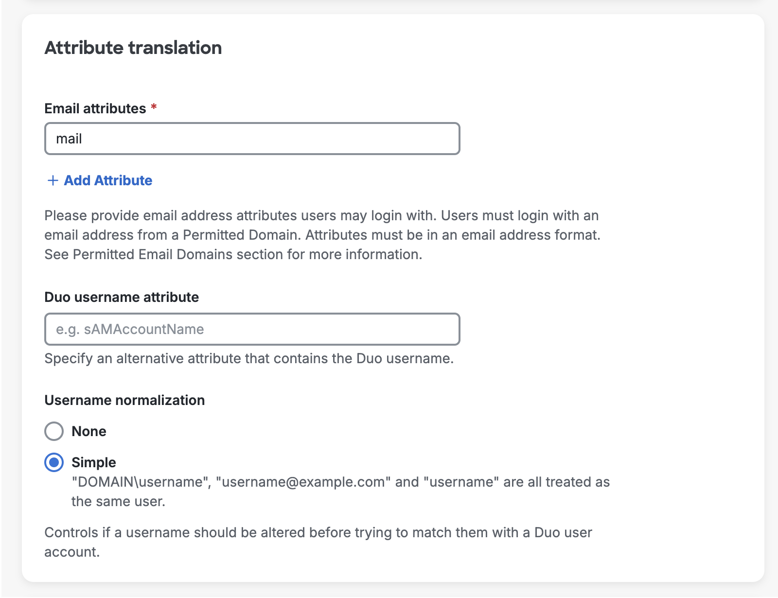 Attribute Translation Active Directory Configuration