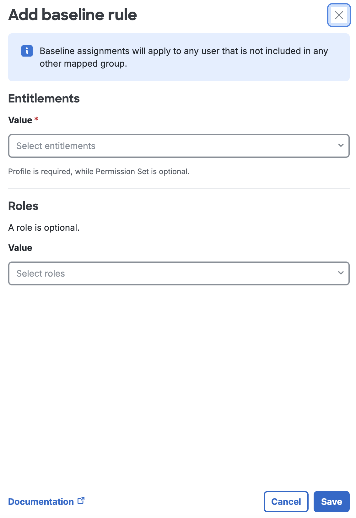 Salesforce Configure Baseline Rule