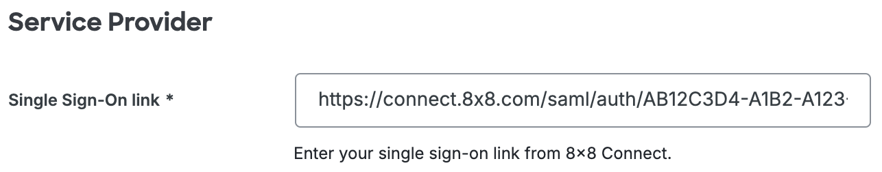 Duo 8x8 Connect Single Sign-On Link