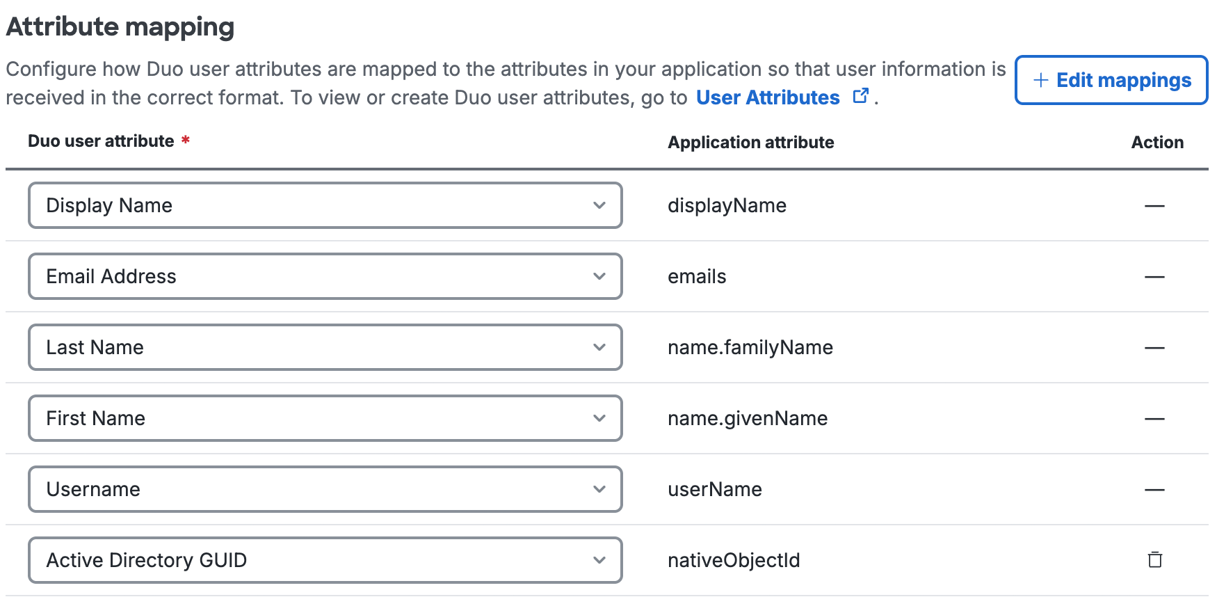 Duo Cisco Secure Access Attribute Mapping Fields