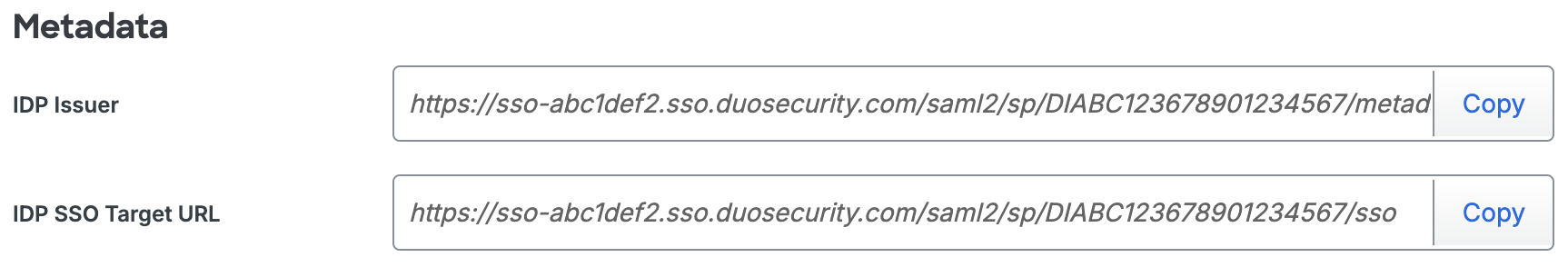 Duo Copper Metadata URLs