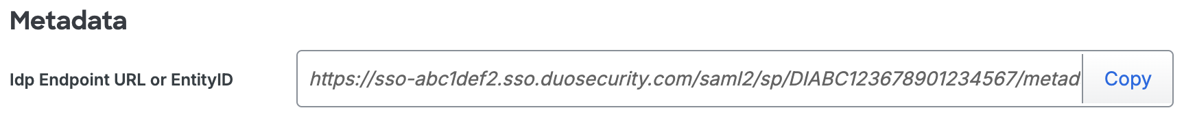 Duo FileCloud Metadata URL
