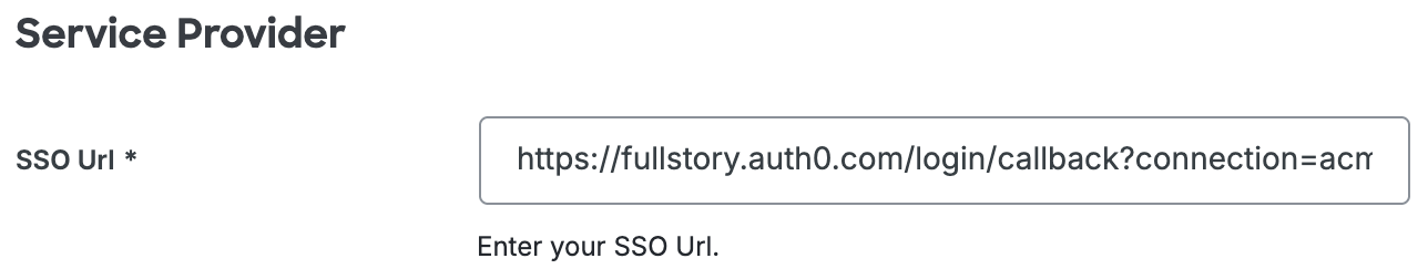 Duo Fullstory SSO URL