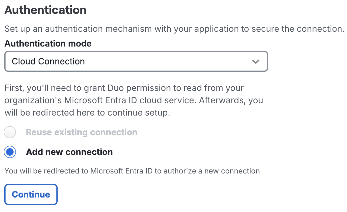 Duo Microsoft 365 Authentication Section