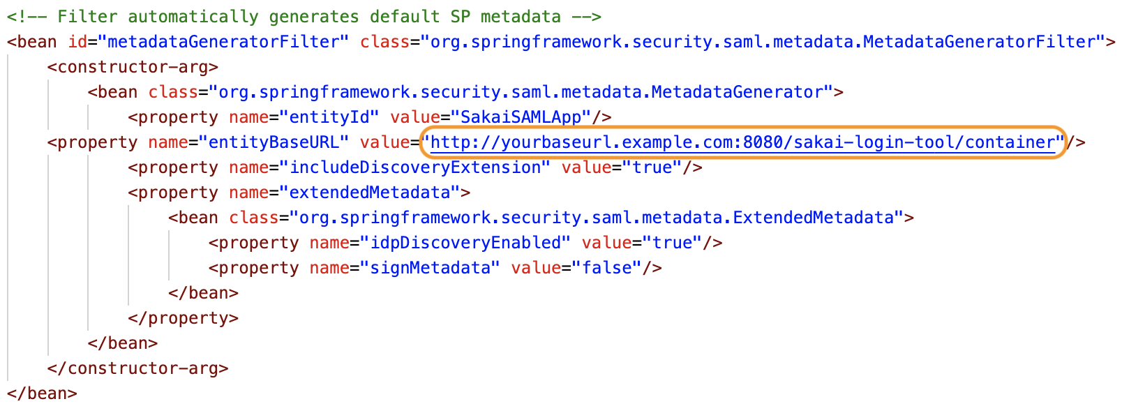 Sakai entityBaseURL line for HTTP