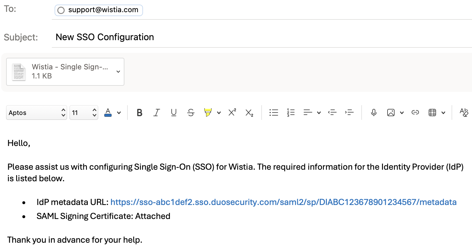 Duo Wistia Example Email