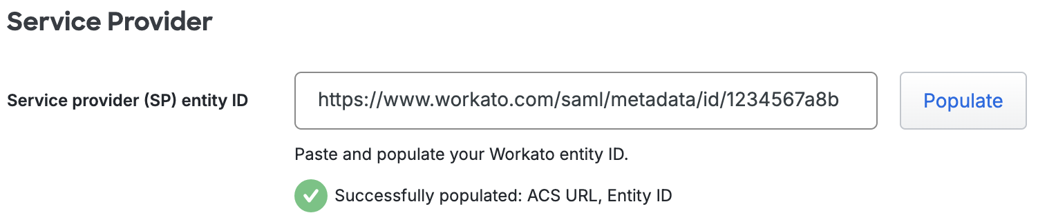 Duo Workato SP Entity ID