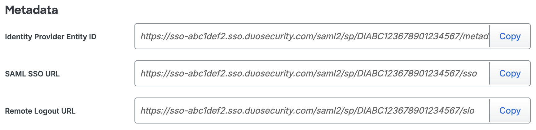 Duo Workstars Metadata URLs
