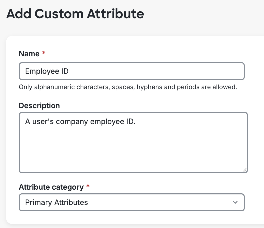 New Custom User Attribute