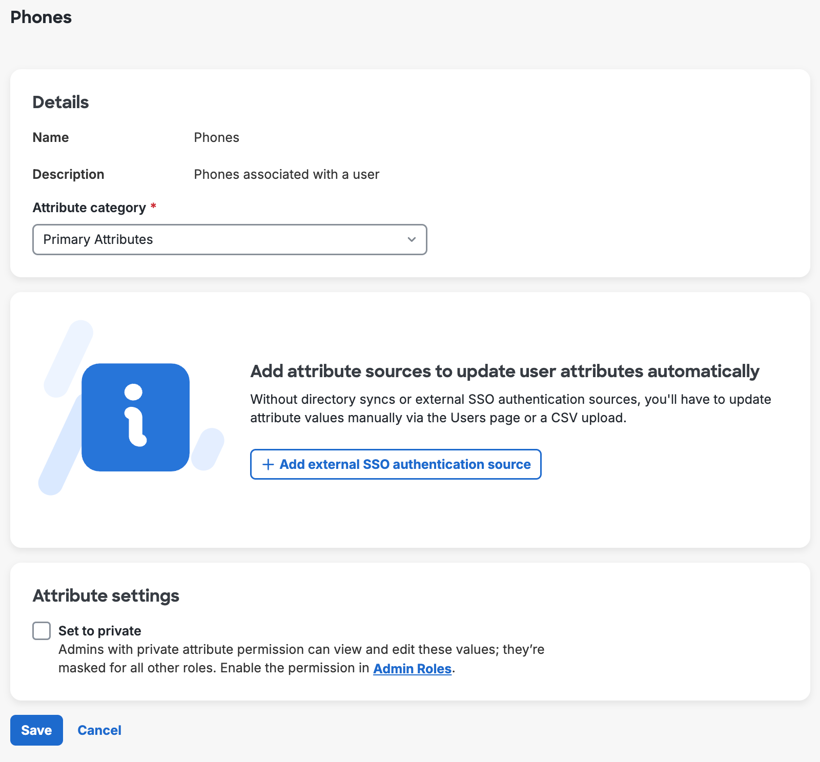 Edit Existing User Attribute