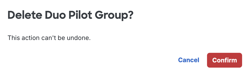 Confirm Group Deletion