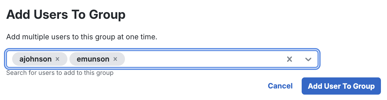Adding Users to a Group from the Group's Details Page