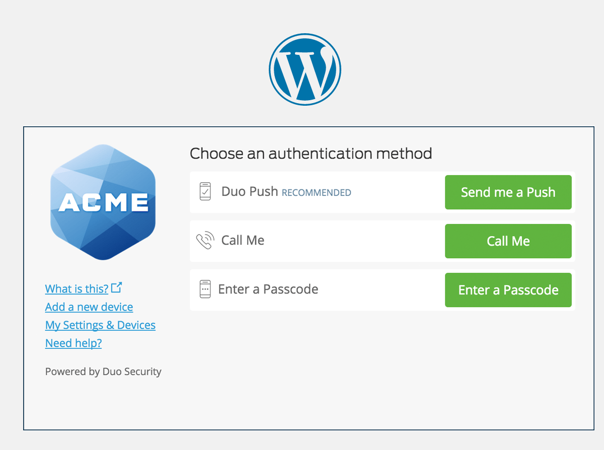 Duo Authentication Prompt