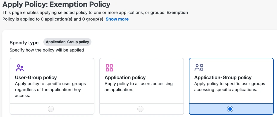 Exemption policy