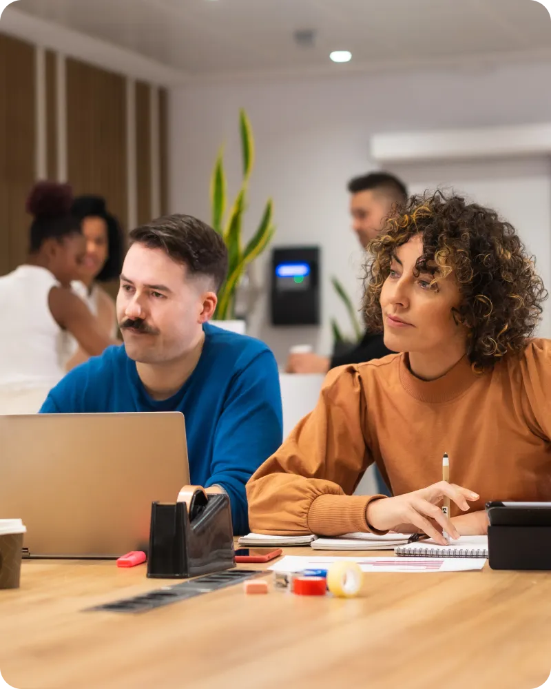 Two people are in a meeting