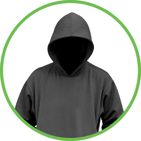 Person in a dark hoodie with their face hidden in shadow.